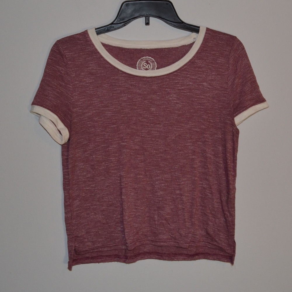 CROP RINGER TEE SZ SMALL